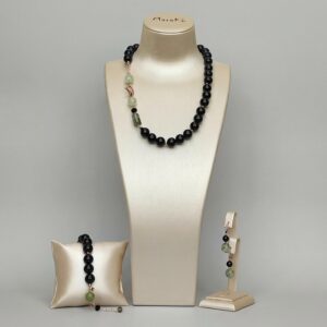 Set clarity din agat negru si cuart 1