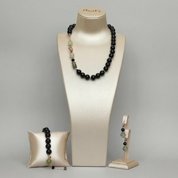 Set clarity din agat negru si cuart 1