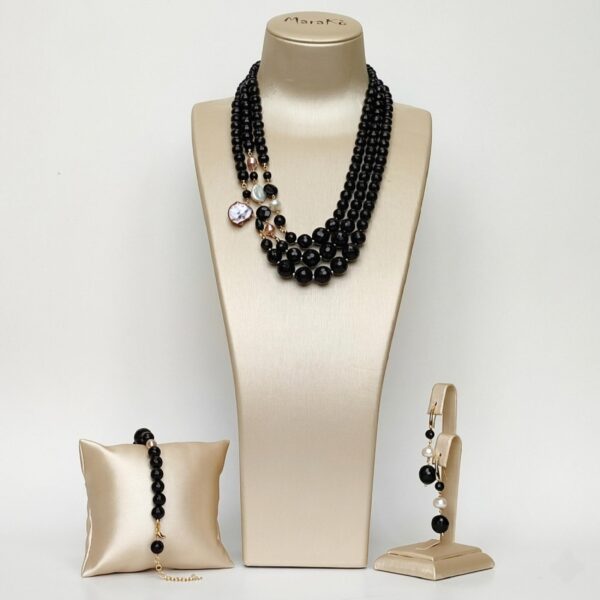 Set dream din agat negru si perle 3 Set dream din agat negru si perle 3