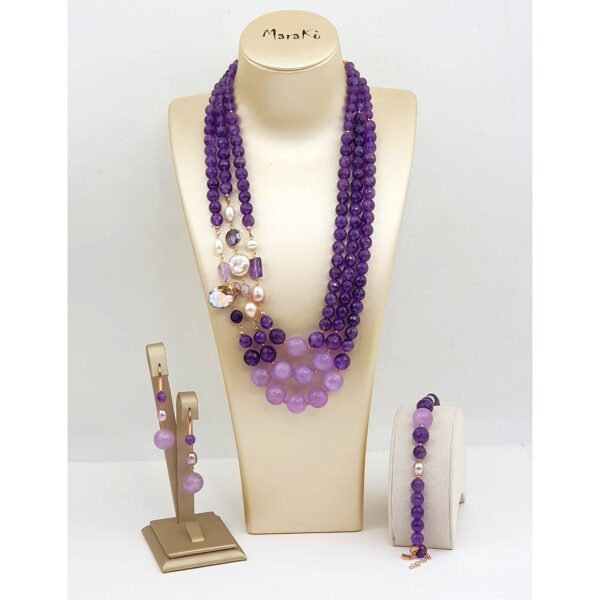 Set dream din ametist si perle Set dream din ametist si perle