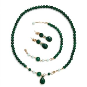 Set lilou din agat verde smarald