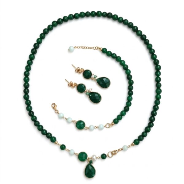 Set lilou din agat verde smarald