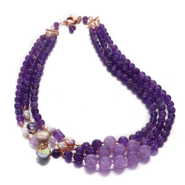 Colier Dream din ametist și perle