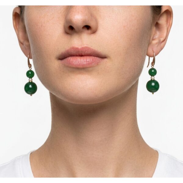 Cercei lyric din agat verde si perle 4 Cercei lyric din agat verde si perle 4