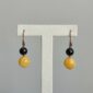 Cercei mara din agat negru si galben 3