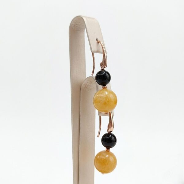 Cercei mara din agat negru si galben 5 Cercei mara din agat negru si galben 5