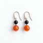 Cercei mara din agat negru si portocaliu 4
