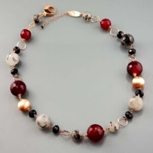 Colier gioia din agat si cuart