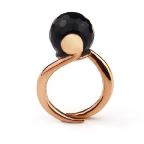 Inel essence cu agat negru