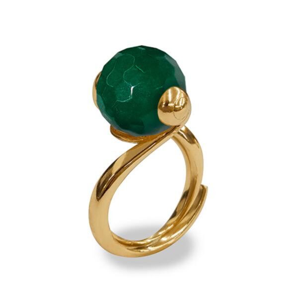 Inel essence cu agat verde