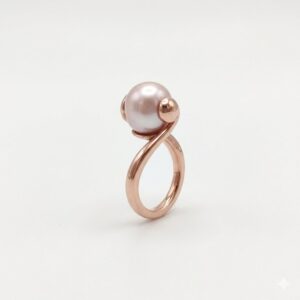 Inel essence cu perla gri 3