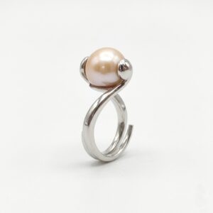 Inel essence cu perla roz an176 4