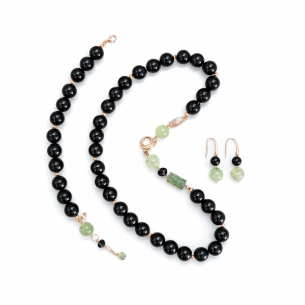 Set clarity din agat negru si cuart Set clarity din agat negru si cuart