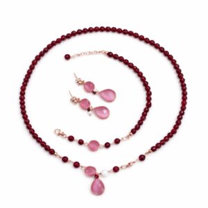 Set lilou din agat rubiniu si cuart 2