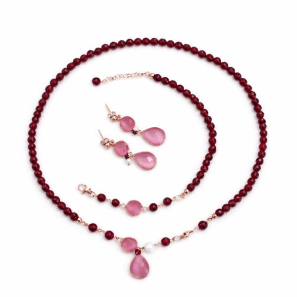 Set lilou din agat rubiniu si cuart 2