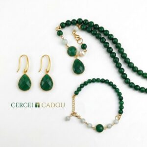 Set lilou din agat verde smarald