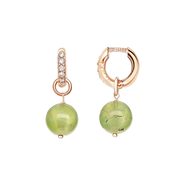 Cercei energy din cuart rutilat verde Cercei energy din cuart rutilat verde